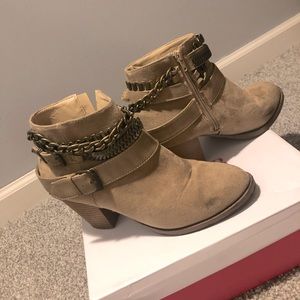 JustFab booties, Taupe color.